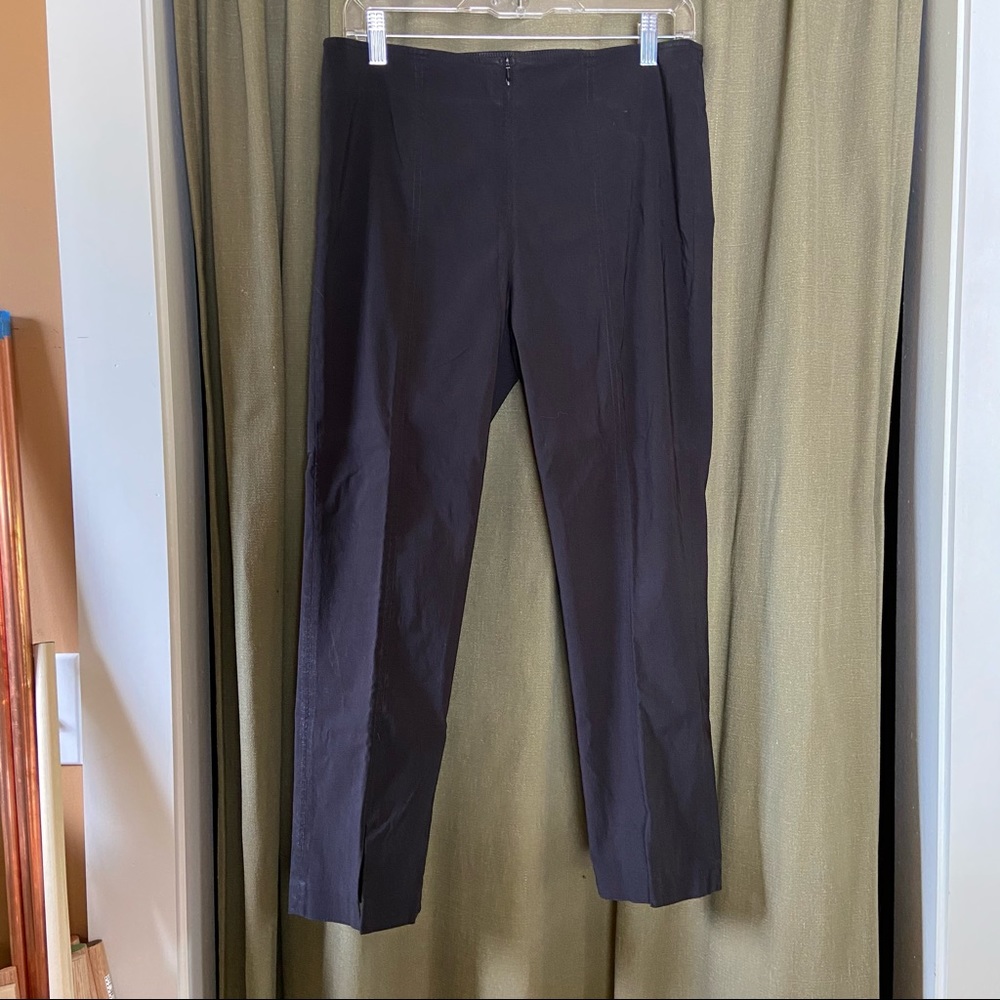 Elliott Lauren Blk Front-Split Stretch Ankle Pant
